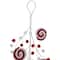 2.5ft. Red & White Striped Candy Cane Swirls and Pom Poms Christmas Garland